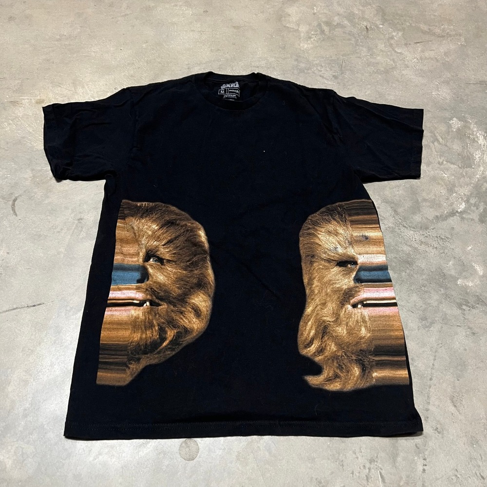 Star Wars We Love Fine Chewbacca Glitch Graphic T-Shirt Black Mens Size M